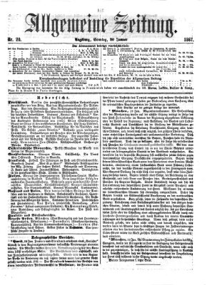 Allgemeine Zeitung Sonntag 20. Januar 1867