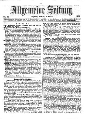 Allgemeine Zeitung Sonntag 3. Februar 1867