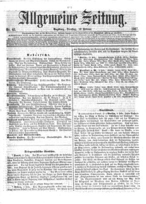 Allgemeine Zeitung Dienstag 12. Februar 1867