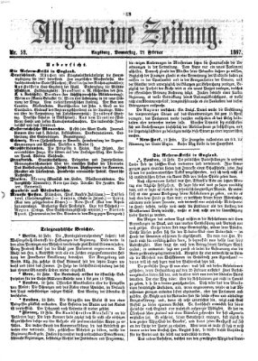 Allgemeine Zeitung Donnerstag 21. Februar 1867