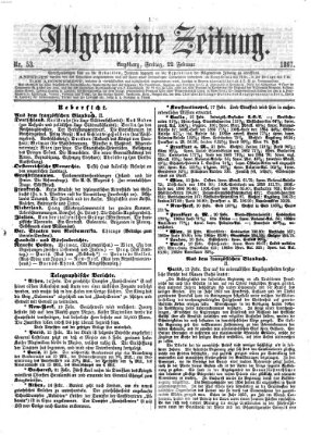 Allgemeine Zeitung Freitag 22. Februar 1867