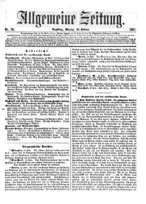 Allgemeine Zeitung Montag 25. Februar 1867