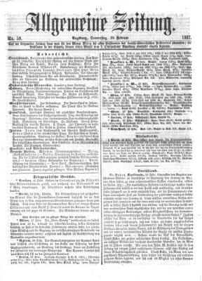 Allgemeine Zeitung Donnerstag 28. Februar 1867