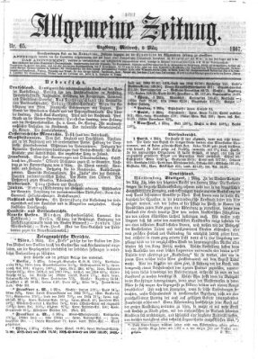 Allgemeine Zeitung Mittwoch 6. März 1867