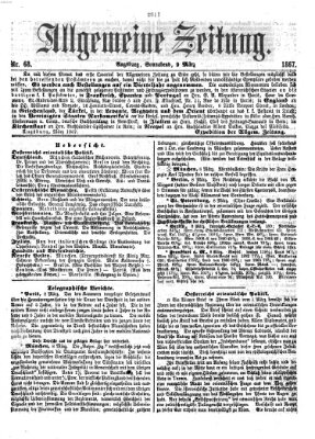 Allgemeine Zeitung Samstag 9. März 1867