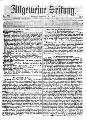 Allgemeine Zeitung Donnerstag 3. Oktober 1867