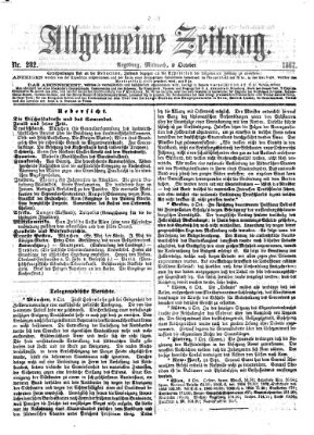 Allgemeine Zeitung Mittwoch 9. Oktober 1867