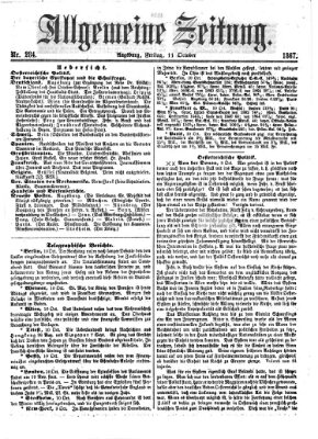 Allgemeine Zeitung Freitag 11. Oktober 1867