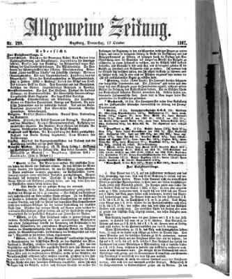 Allgemeine Zeitung Donnerstag 17. Oktober 1867