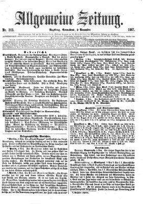 Allgemeine Zeitung Samstag 9. November 1867