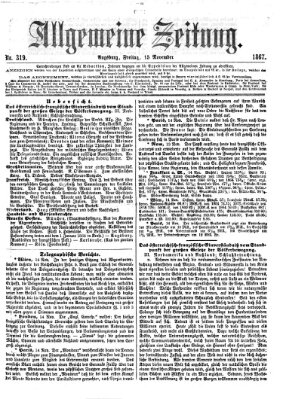 Allgemeine Zeitung Freitag 15. November 1867