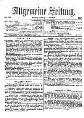 Allgemeine Zeitung Sonntag 17. November 1867