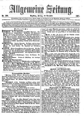 Allgemeine Zeitung Freitag 22. November 1867