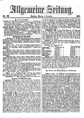 Allgemeine Zeitung Montag 9. Dezember 1867