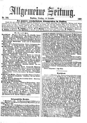 Allgemeine Zeitung Dienstag 10. Dezember 1867