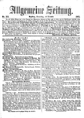 Allgemeine Zeitung Donnerstag 19. Dezember 1867