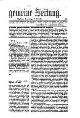 Allgemeine Zeitung Donnerstag 26. Dezember 1867