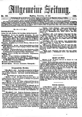 Allgemeine Zeitung Donnerstag 16. Juli 1868