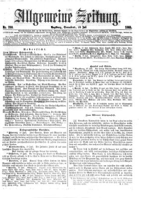 Allgemeine Zeitung Samstag 18. Juli 1868