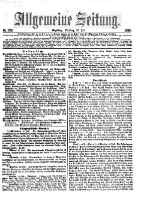 Allgemeine Zeitung Dienstag 21. Juli 1868