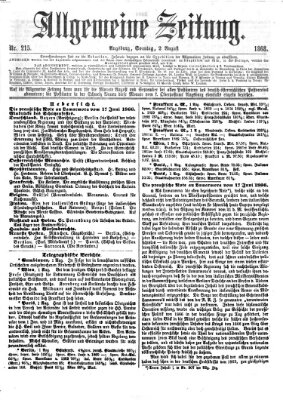 Allgemeine Zeitung Sonntag 2. August 1868