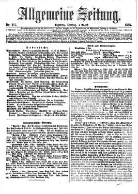 Allgemeine Zeitung Dienstag 4. August 1868