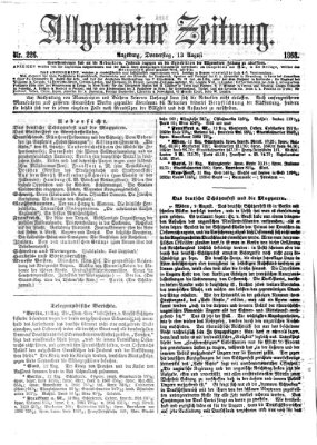 Allgemeine Zeitung Donnerstag 13. August 1868