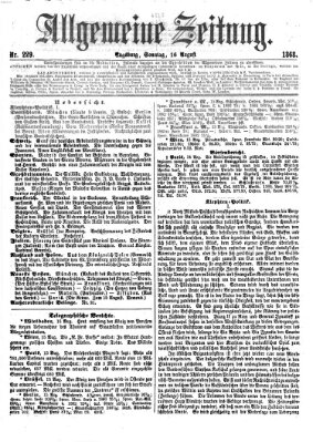 Allgemeine Zeitung Sonntag 16. August 1868