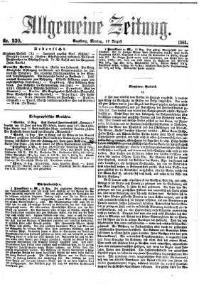 Allgemeine Zeitung Montag 17. August 1868