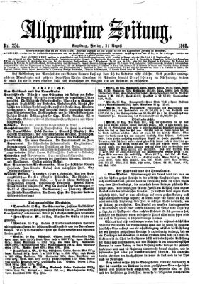 Allgemeine Zeitung Freitag 21. August 1868