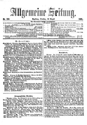 Allgemeine Zeitung Dienstag 25. August 1868