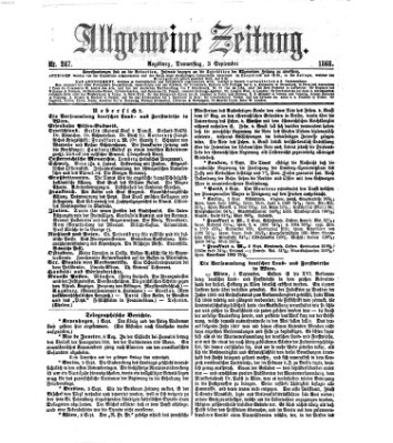 Allgemeine Zeitung Donnerstag 3. September 1868