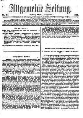 Allgemeine Zeitung Montag 7. September 1868