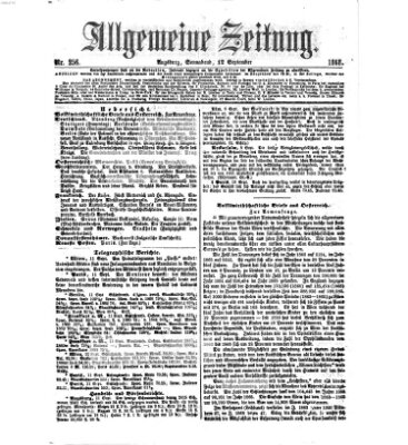 Allgemeine Zeitung Samstag 12. September 1868