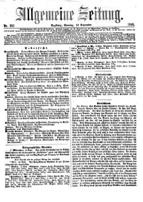 Allgemeine Zeitung Sonntag 13. September 1868