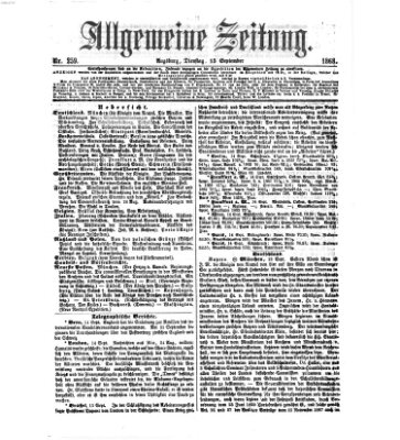 Allgemeine Zeitung Dienstag 15. September 1868