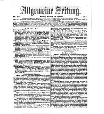 Allgemeine Zeitung Mittwoch 16. September 1868