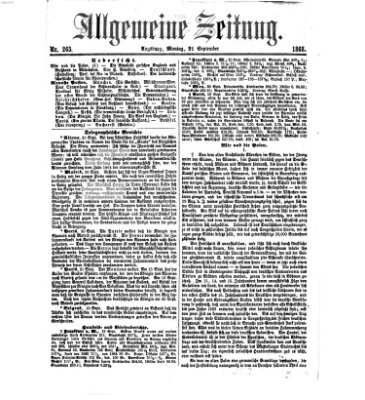 Allgemeine Zeitung Montag 21. September 1868