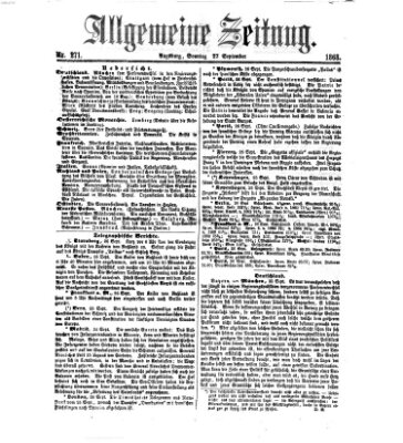 Allgemeine Zeitung Sonntag 27. September 1868
