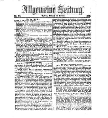 Allgemeine Zeitung Mittwoch 30. September 1868