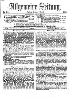 Allgemeine Zeitung Dienstag 3. August 1869