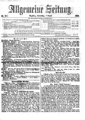 Allgemeine Zeitung Donnerstag 5. August 1869