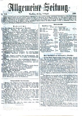 Allgemeine Zeitung Freitag 6. August 1869