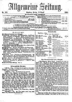 Allgemeine Zeitung Freitag 13. August 1869
