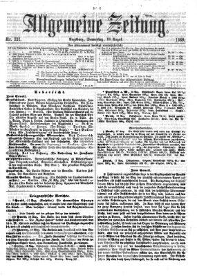 Allgemeine Zeitung Donnerstag 19. August 1869