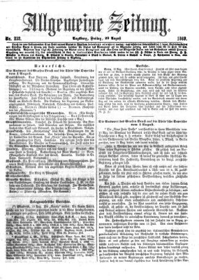 Allgemeine Zeitung Freitag 20. August 1869