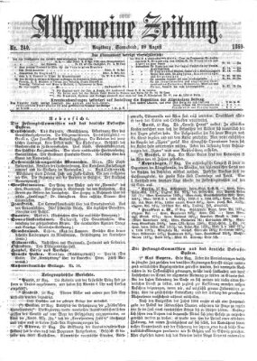 Allgemeine Zeitung Samstag 28. August 1869