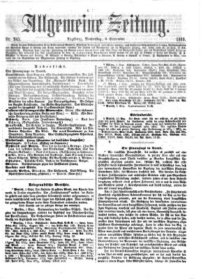 Allgemeine Zeitung Donnerstag 2. September 1869