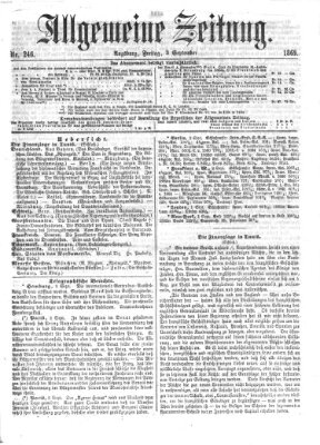 Allgemeine Zeitung Freitag 3. September 1869