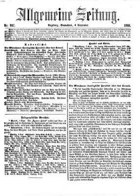 Allgemeine Zeitung Samstag 4. September 1869